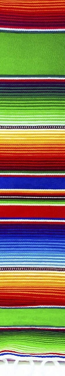 1 Yard Multicolor Mexican Serape Graduation Stole Sash Woven Handmade Fabric with Fringe 5 Inch Width